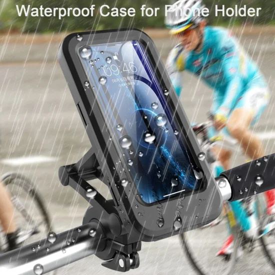 Funda de teléfono Universal magnética de plástico impermeable para bicicleta de montaña al aire libre soporte para teléfono con manillar de bicicleta